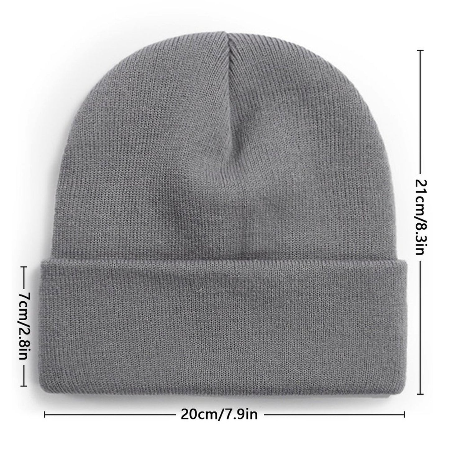 Custom grey knit hat