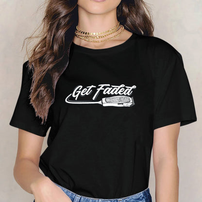Inkmay Casual  Cotton T-shirt Get Faded Razor Blade Design Artwork Unisex T-shirtModern CityStyle T-Shirt
