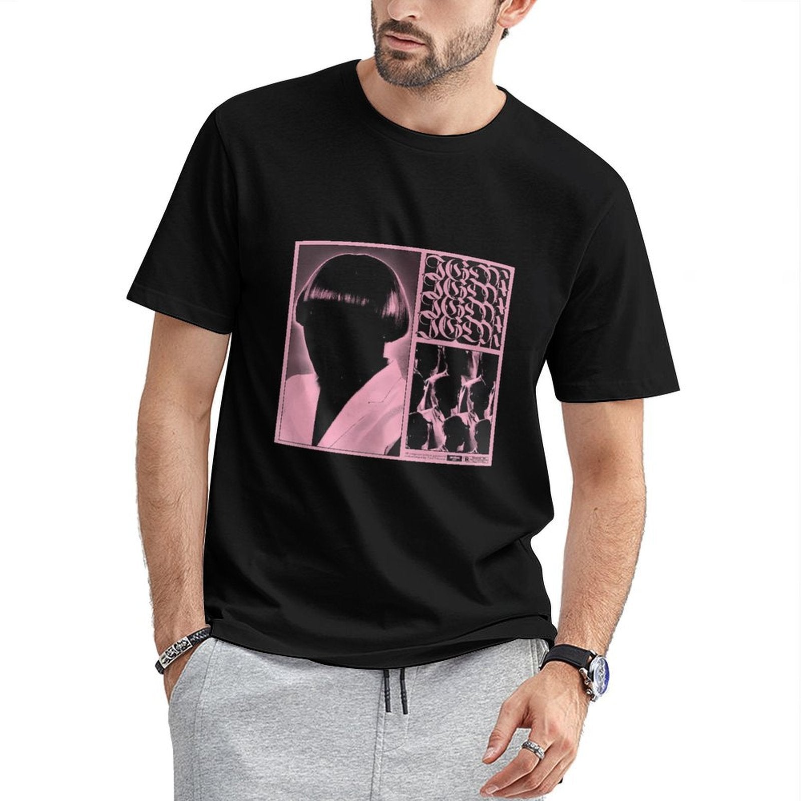 Inkmay Casual Cotton T-shirt Abstract Art With Geometric Shapes Unisex T-shirtSleek ClassicSeries T-Shirt