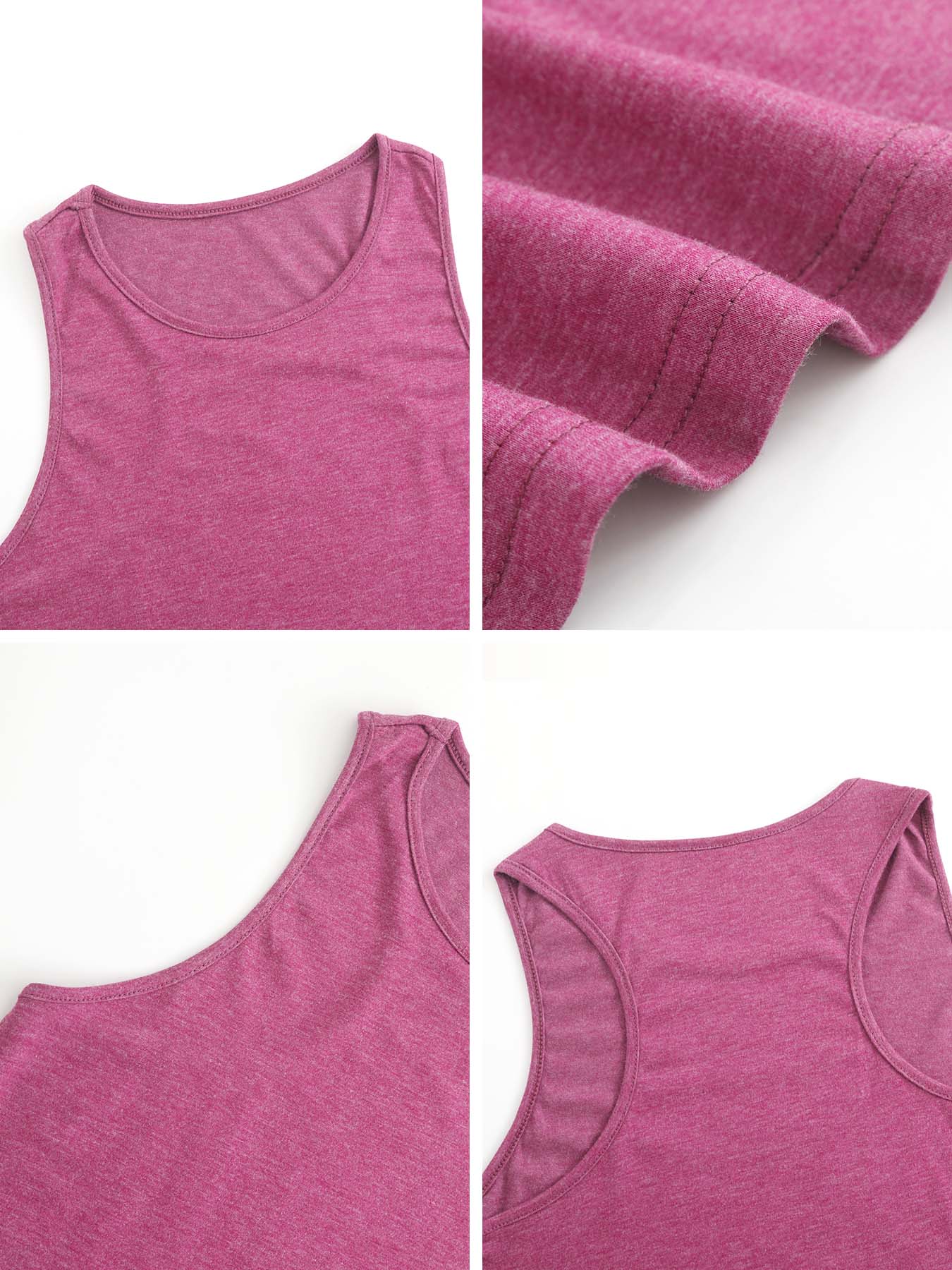 Custom-made rose red comfortable and stylish women's sleeveless T-shirt