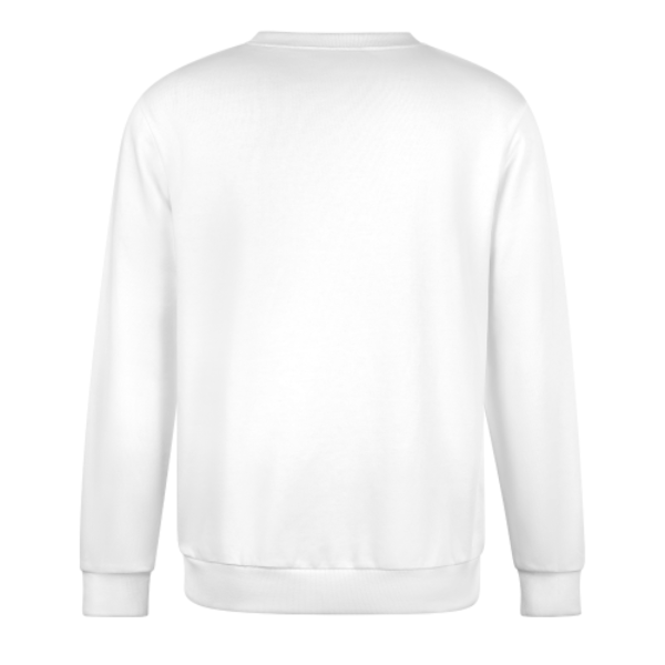 Crew Neck Long Sleeve Sweatshirt  Back Design  White