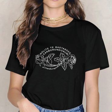 Inkmay Casual  Cotton T-shirt Elegant Floral Design With Intricate Patterns Unisex T-shirtCityStyle Edition T-Shirt