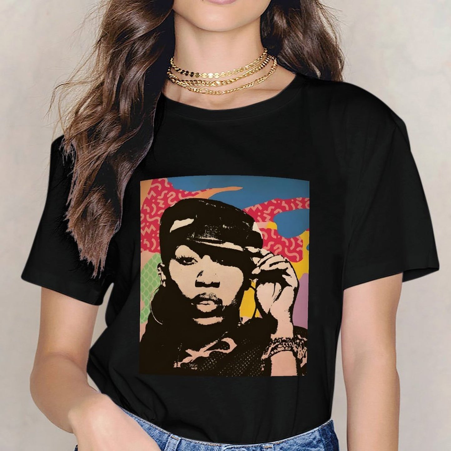 Inkmay Casual Cotton T-shirt Abstract Art With Bold Colors Unisex T-shirtHigh-Quality Relaxed T-Shirt