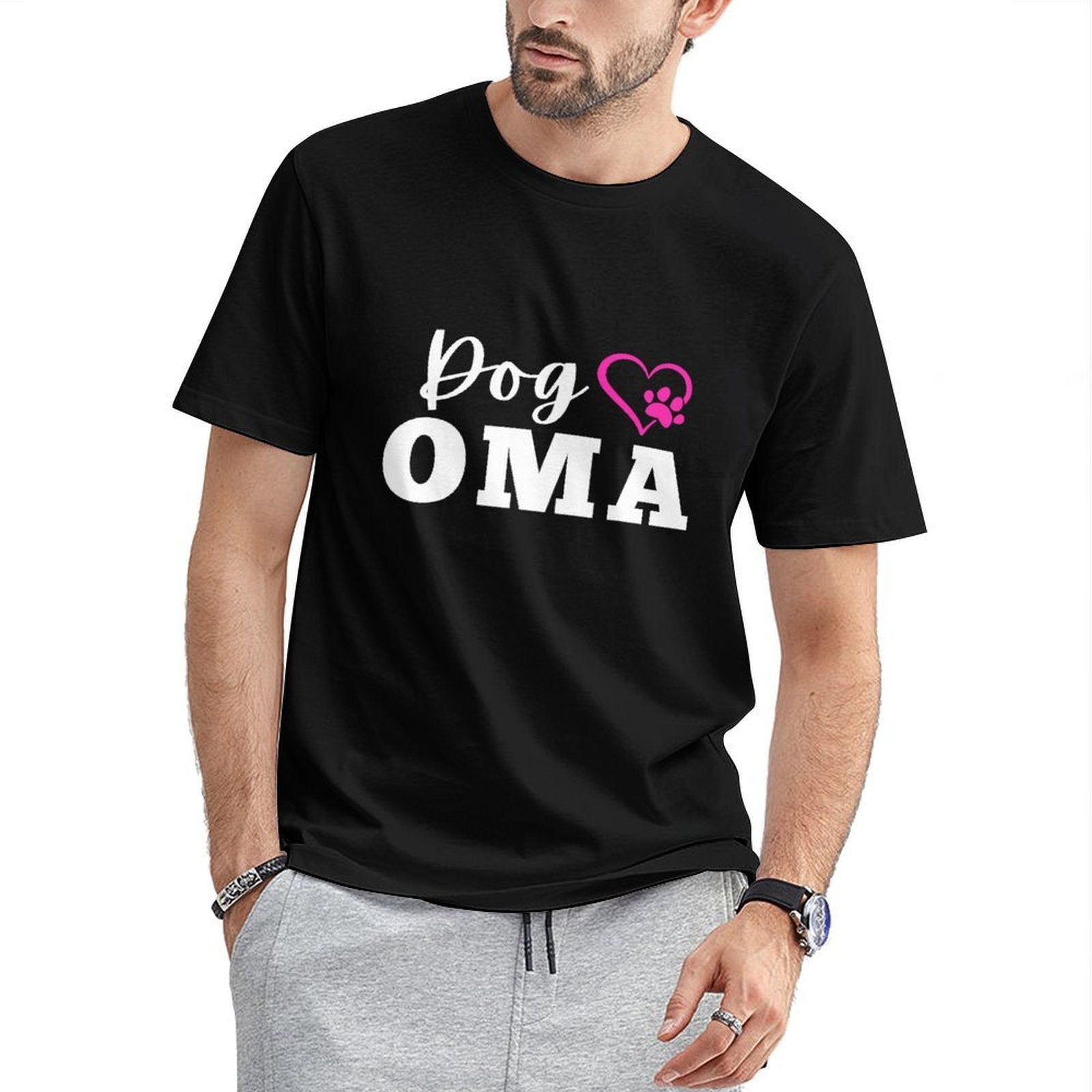 Inkmay Casual  Cotton T-shirt Abstract Pink Shape On White Background Unisex T-shirtRelaxed Fit TrueStyle T-Shirt
