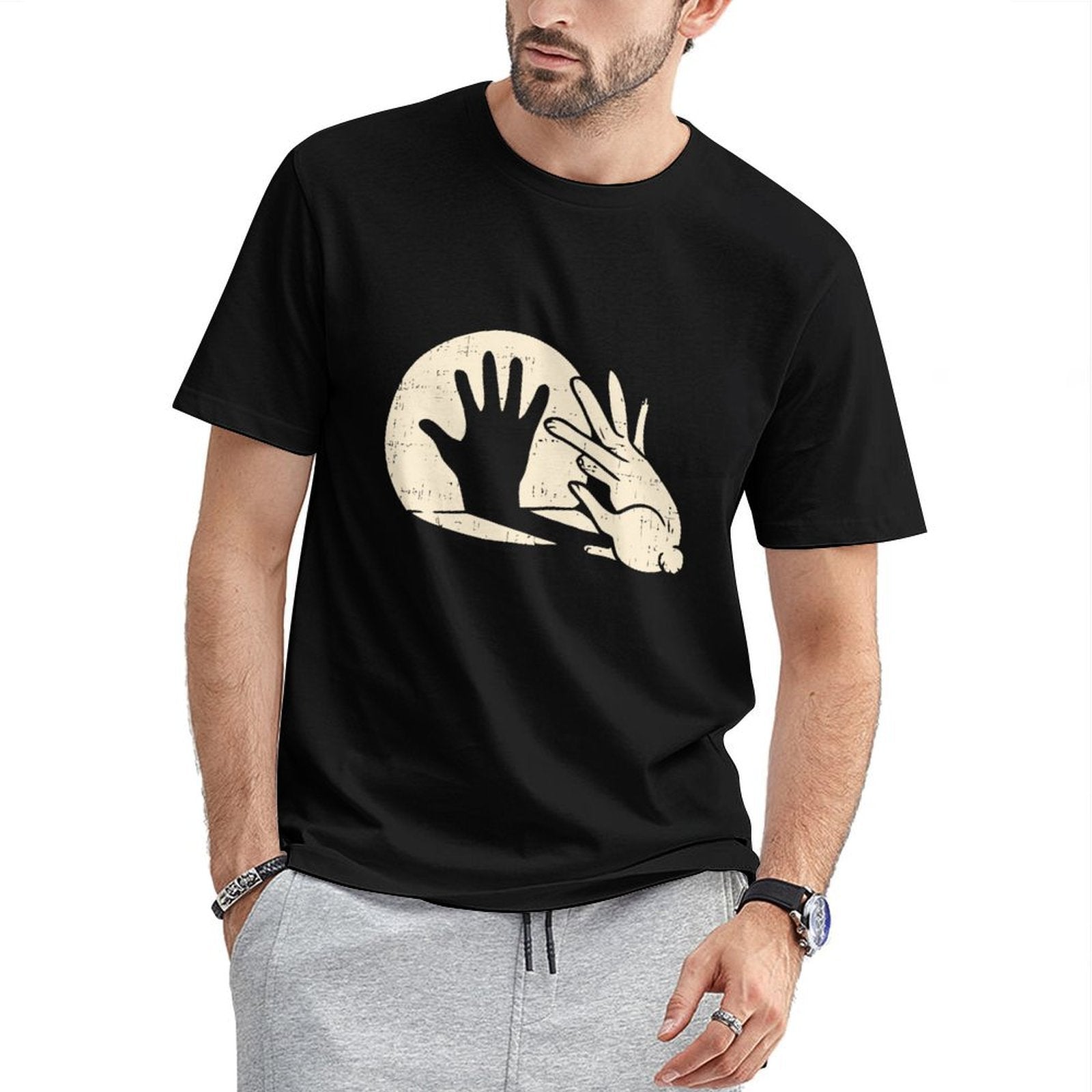 Inkmay Casual  Cotton T-shirt Solid Beige Background No Patterns Unisex T-shirtSport Printed T-Shirt