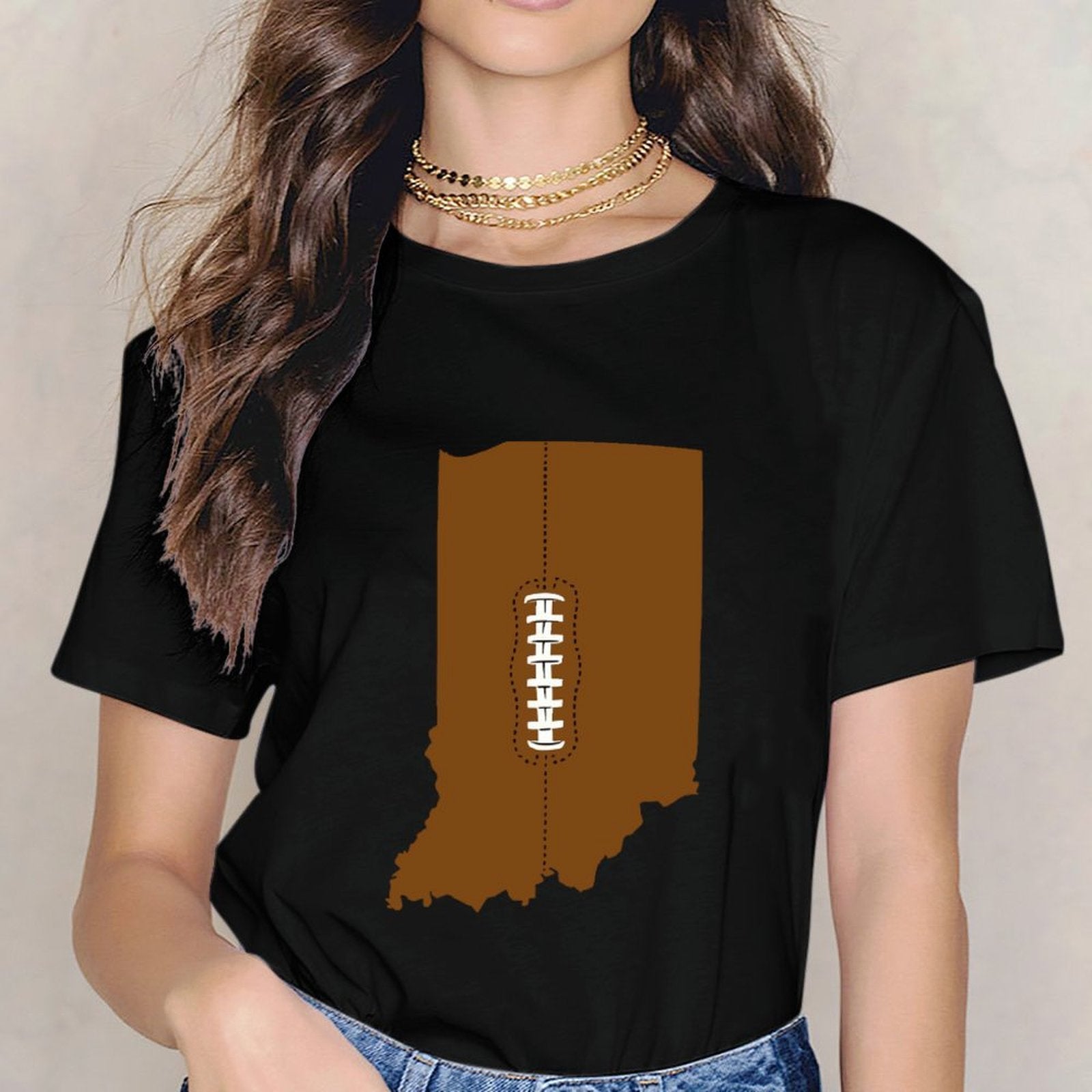 Inkmay Casual  Cotton T-shirt Football Design With White Laces Unisex T-shirtSoftLine Neat T-Shirt