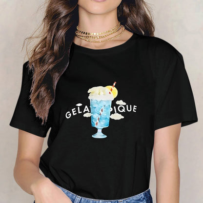Inkmay Casual Cotton T-shirt Blue Ice Cream With Lemon Slice Unisex T-shirtFundraising Men¡¯s / Women¡¯s / Youth T-Shirt