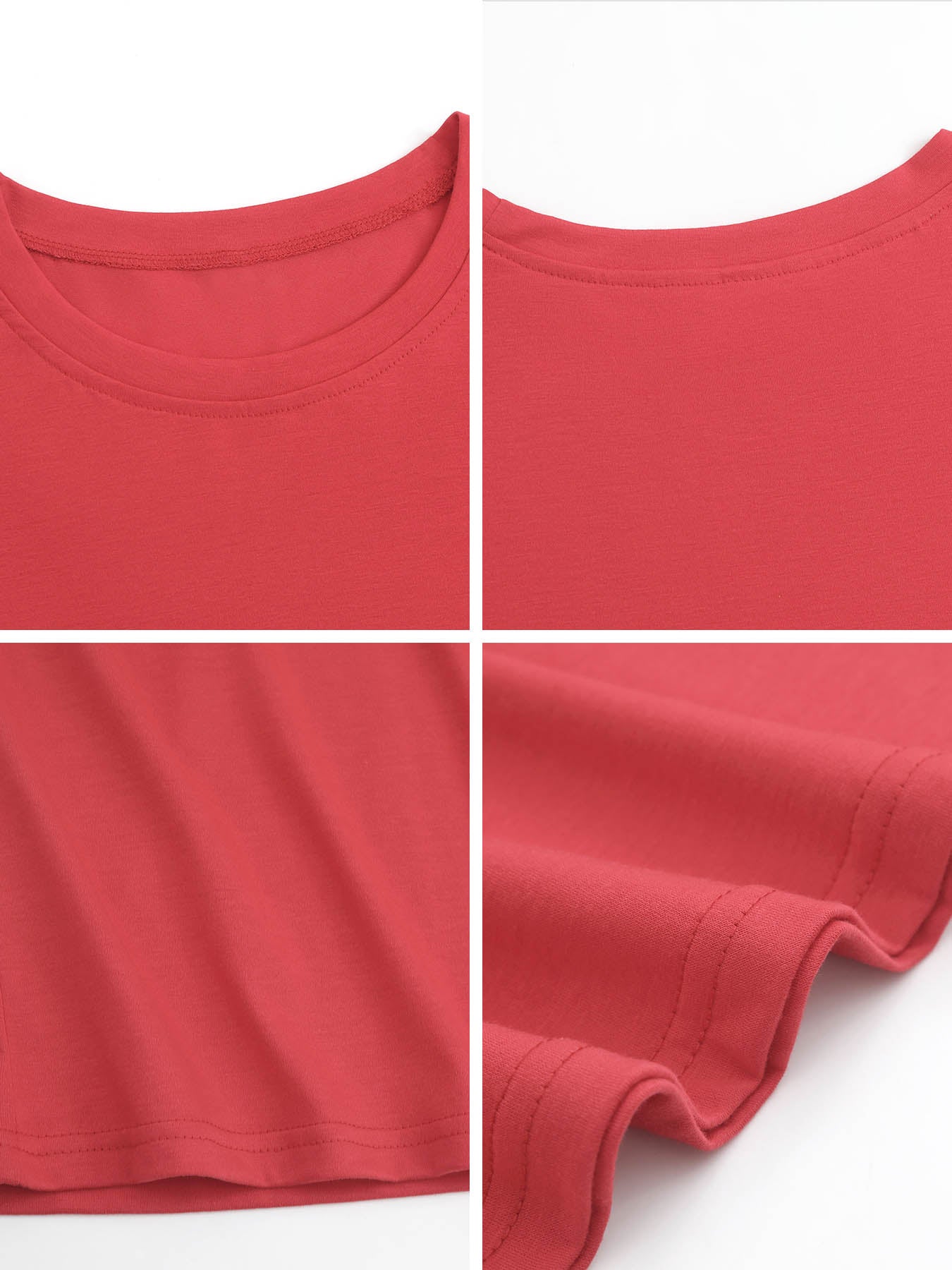 Custom Red Comfortable Crew Neck Long Sleeve T-Shirt