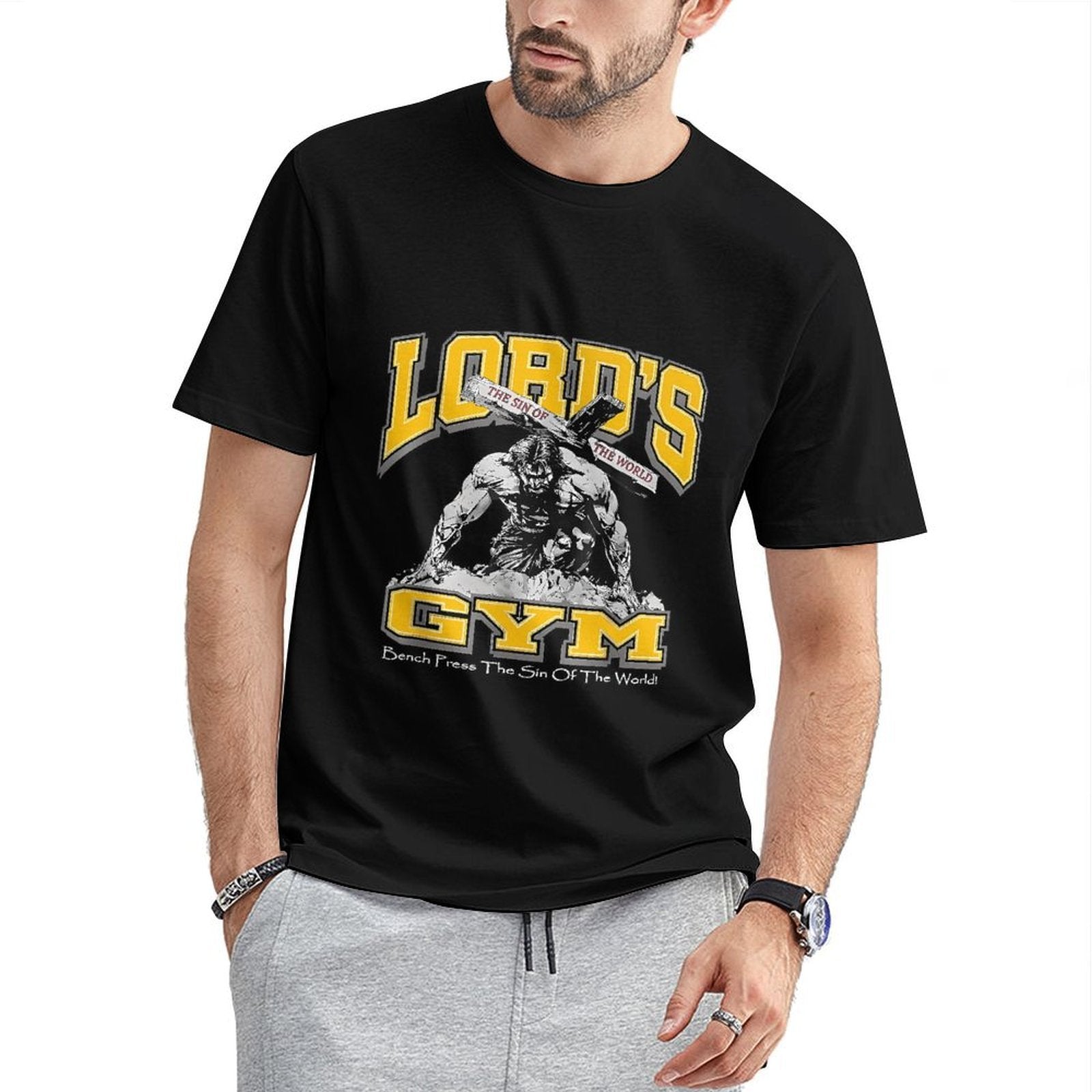 Inkmay Casual Cotton T-shirt Lord S Gym Sin Of World Unisex T-shirtHeavyweight TrueFit T-Shirt