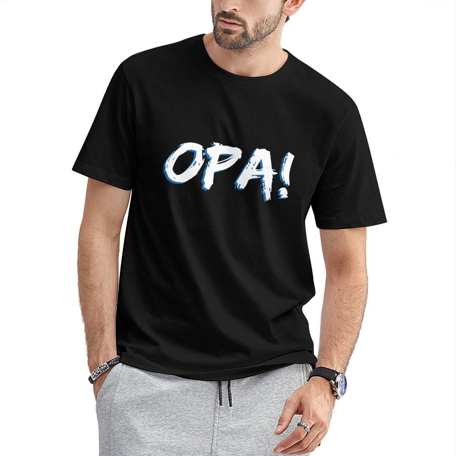 Inkmay Casual Cotton T-shirt Abstract Blue Artistic Design On White Unisex T-shirtEco / Sustainable Performance T-Shirt