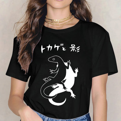 Inkmay Casual Cotton T-shirt Abstract Floral Design With Soft Colors Unisex T-shirtOutdoor Pocket Tee T-Shirt