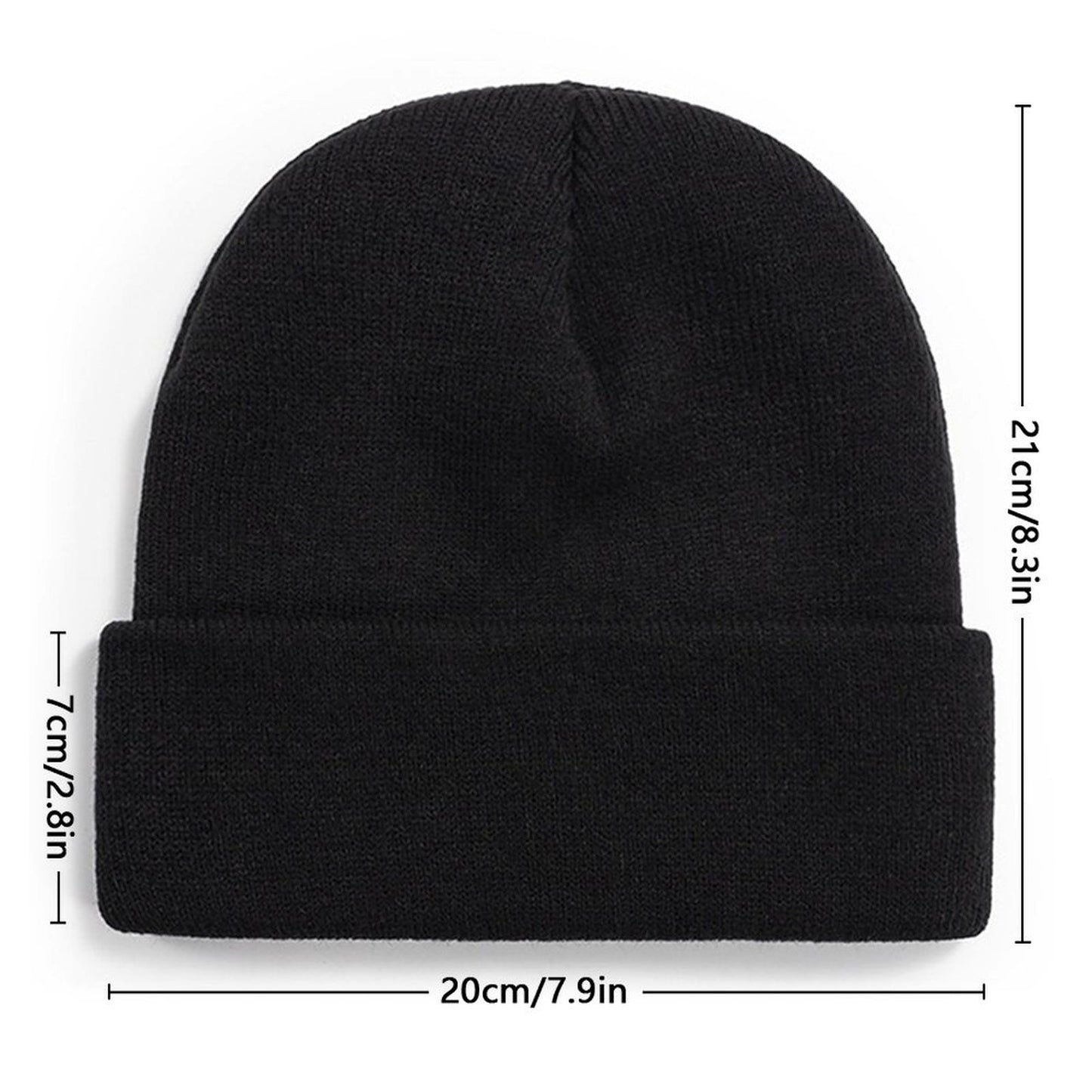 Custom black knit hat