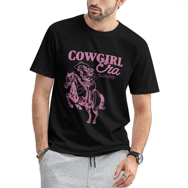 Inkmay Casual Cotton T-shirt Solid Pink Background No Patterns Unisex T-shirtStreetFit Wrinkle-Free T-Shirt