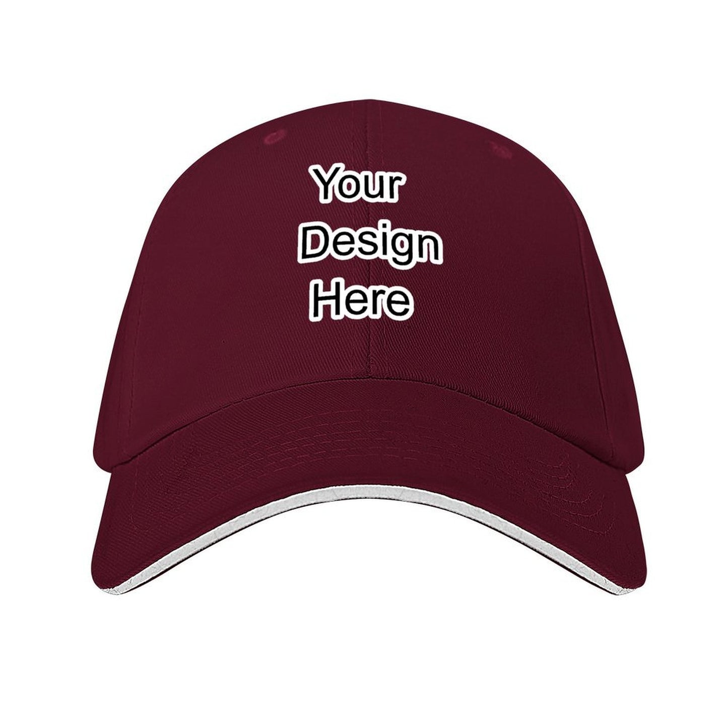 Custom dark red sandwich baseball cap