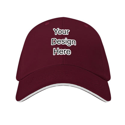 Custom dark red sandwich baseball cap