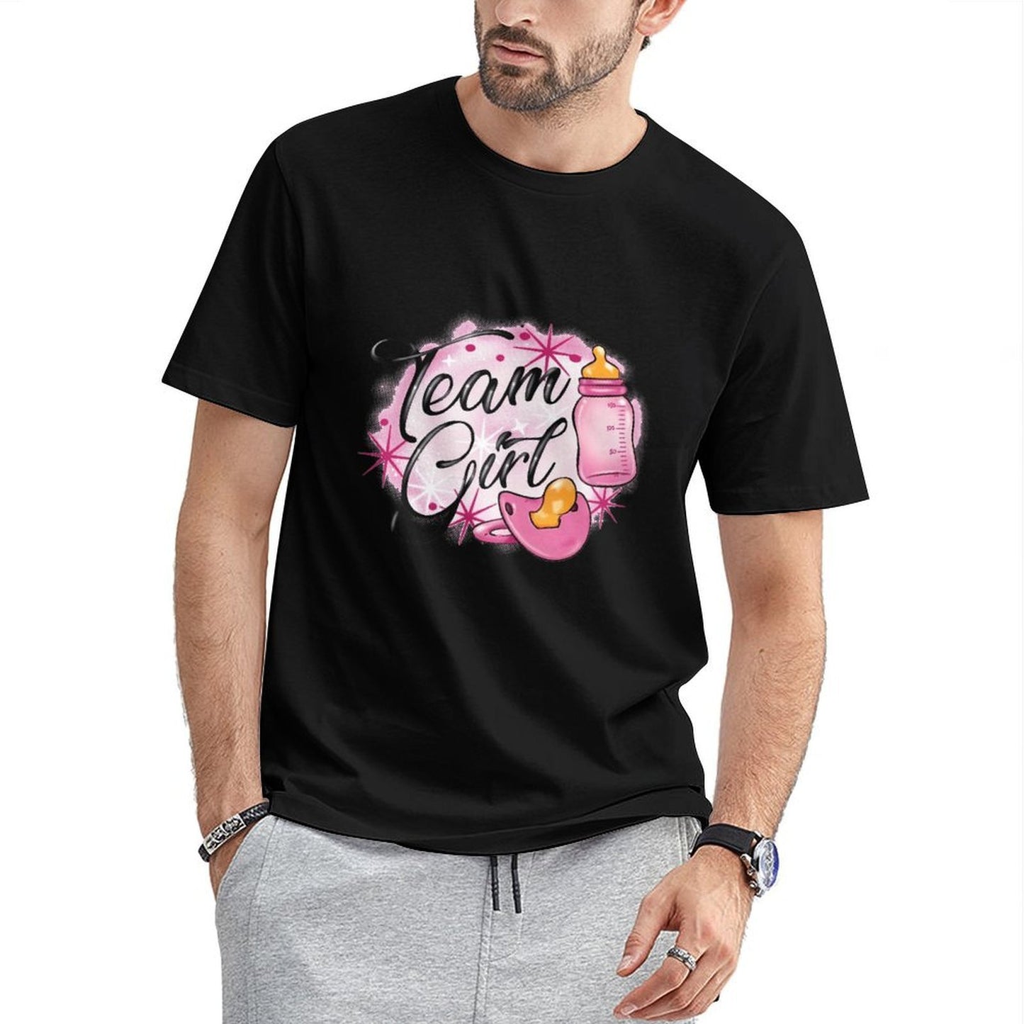 Inkmay Casual Cotton T-shirt Team Girl Pink Baby Items Unisex T-shirtRegular Natural T-Shirt
