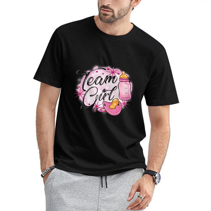 Inkmay Casual Cotton T-shirt Team Girl Pink Baby Items Unisex T-shirtRegular Natural T-Shirt