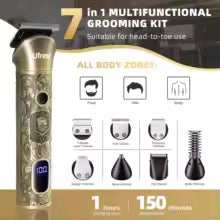 Ufree Beard Trimmer for Men, Electric Razor Shaver, Cordless Hair Clipper Shaving Kit for Mustache Body Nose Ear Hair Facial, Ad