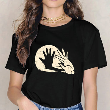 Inkmay Casual  Cotton T-shirt Solid Beige Background No Patterns Unisex T-shirtSport Printed T-Shirt