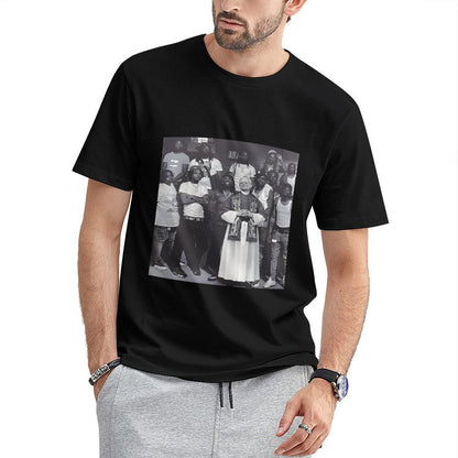 Inkmay Casual Cotton T-shirt Group Photo With Priest And Friends Unisex T-shirtComfortSeries Recycled T-Shirt