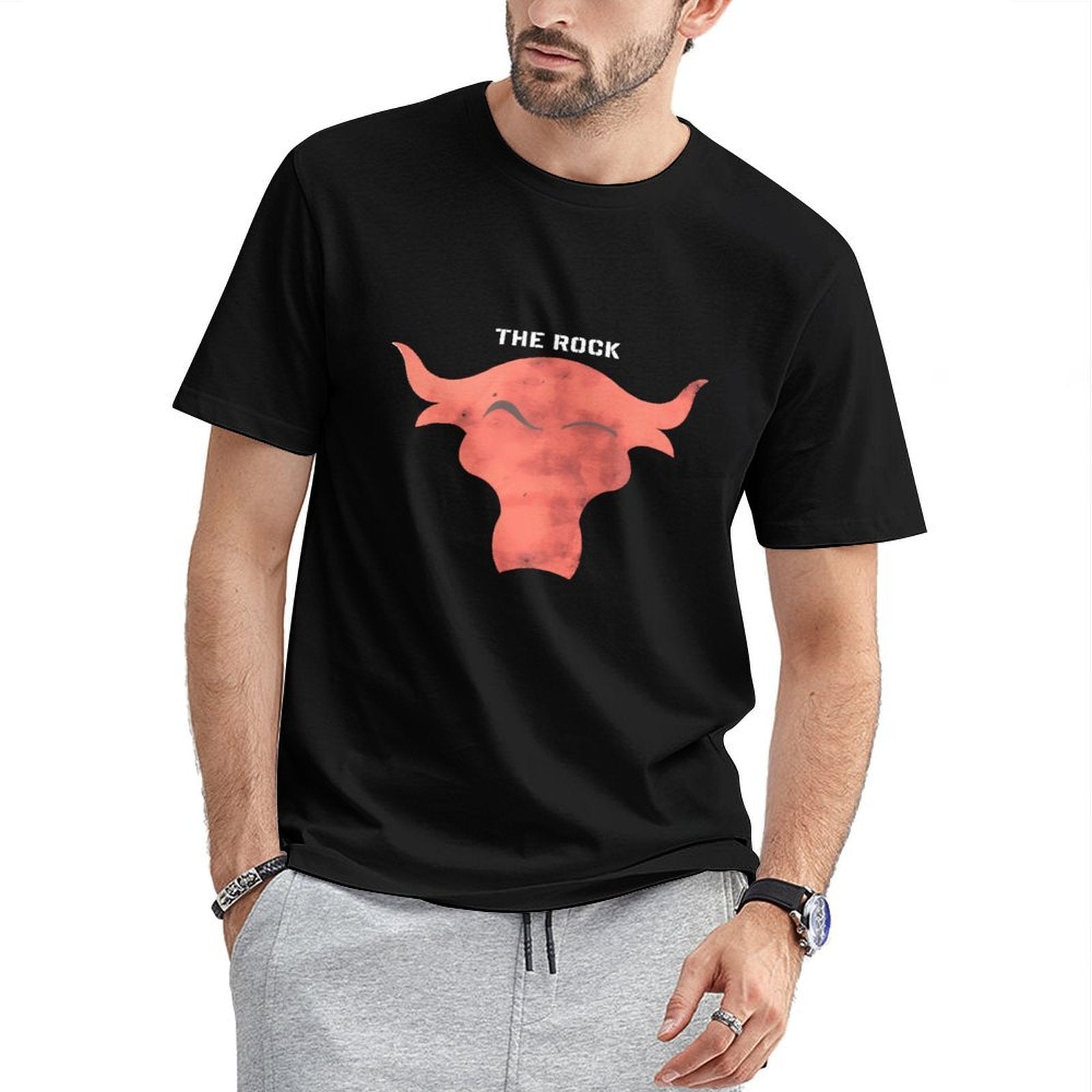 Inkmay Casual Cotton T-shirt Red Bull Head With Horns Unisex T-shirtComfort TrueComfort T-Shirt