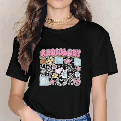 Inkmay Casual  Cotton T-shirt Radiology Stickers With Various Designs Unisex T-shirtSlim Fit Long Lasting T-Shirt