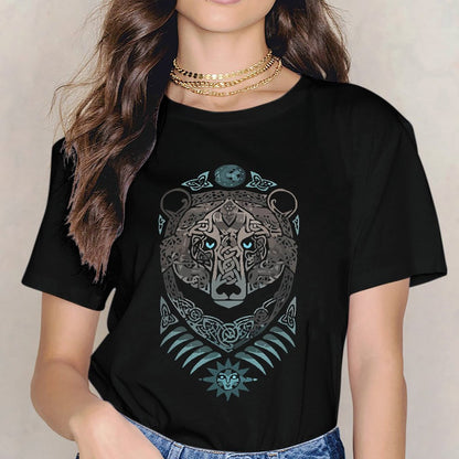 Inkmay Casual Cotton T-shirt Celtic Wolf Design With Intricate Patterns Unisex T-shirtPrint-Ready SoftTouch T-Shirt