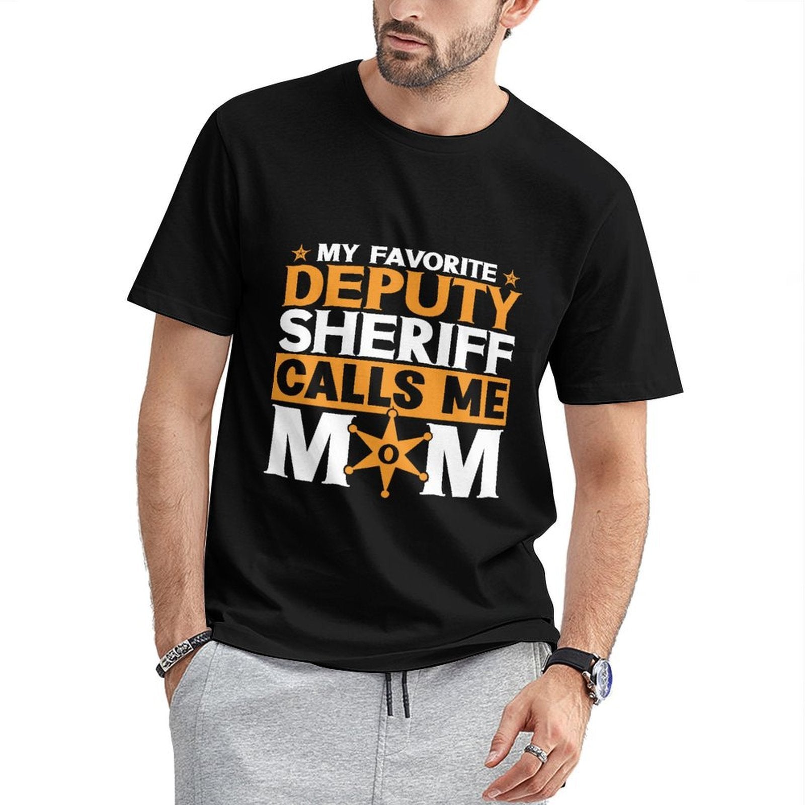 Inkmay Casual  Cotton T-shirt Orange Background With Black Text Calls Unisex T-shirtSoftstyle Neat T-Shirt