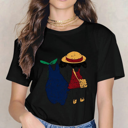 Inkmay Casual Cotton T-shirt Stylish Cartoon Characters With Unique Outfits Unisex T-shirtEco / Sustainable Bold T-Shirt