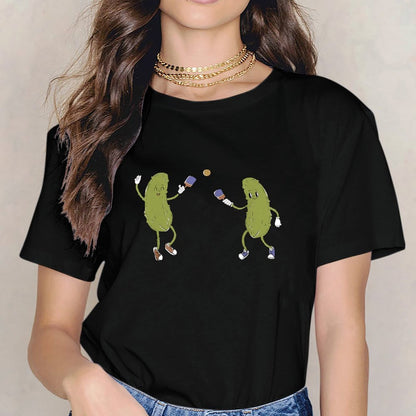 Inkmay Casual Cotton T-shirt Two Dancing Pickles With Happy Faces Unisex T-shirtComfortLine Men¡¯s / Women¡¯s / Youth T-Shirt