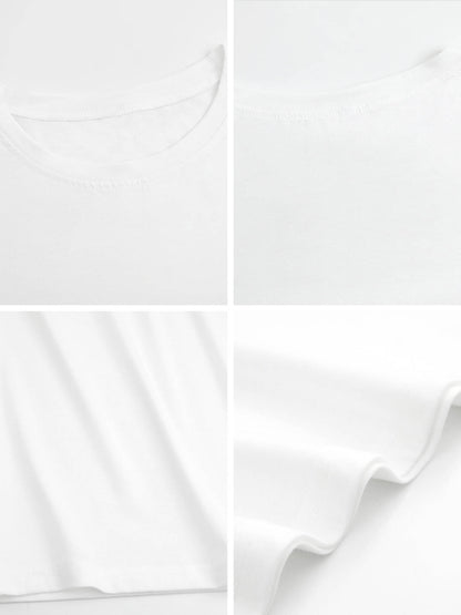 White slim-fit crew neck long-sleeved T-shirt