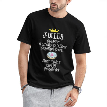 Inkmay Casual Cotton T-shirt Donut With Pink Logo Sprinkles Unisex T-shirtLogo-Ready Daily T-Shirt