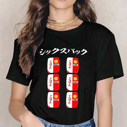 Inkmay Casual Cotton T-shirt Red And White Pattern Repeated Boxes Unisex T-shirtV-Neck TrueComfort T-Shirt