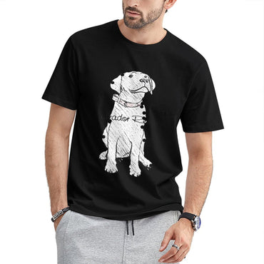 Inkmay Casual Cotton T-shirt Black And White Dog Pattern Print Unisex T-shirtEco-Conscious Smooth Feel T-Shirt