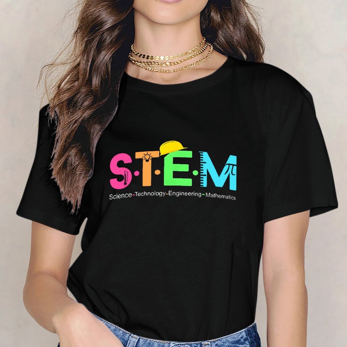 Inkmay Casual Cotton T-shirt Colorful Abstract Art With Bright Elements Unisex T-shirtLogo-Ready Original T-Shirt