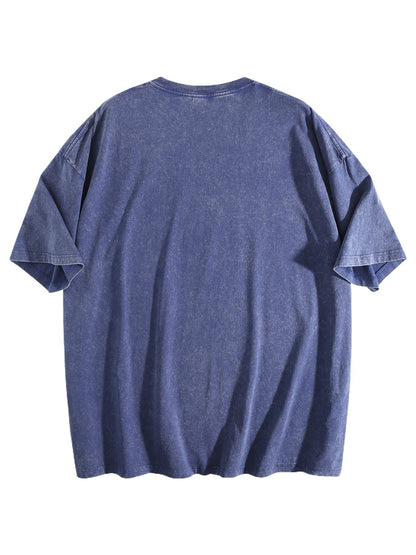 230gsm Heat Transfer Canvas Cotton Pre-washed T-shirt, Front Panel Print, Ice Blue