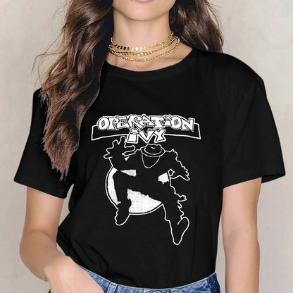 Inkmay Casual Cotton T-shirt Abstract Artwork With Bold Colors Unisex T-shirtAllSeason 100% Cotton T-Shirt
