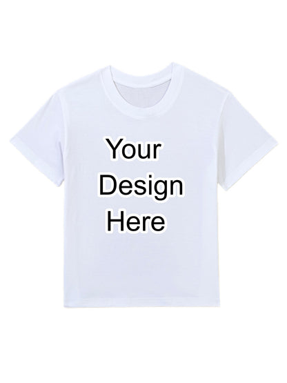Custom white children's heat transfer T-shirt