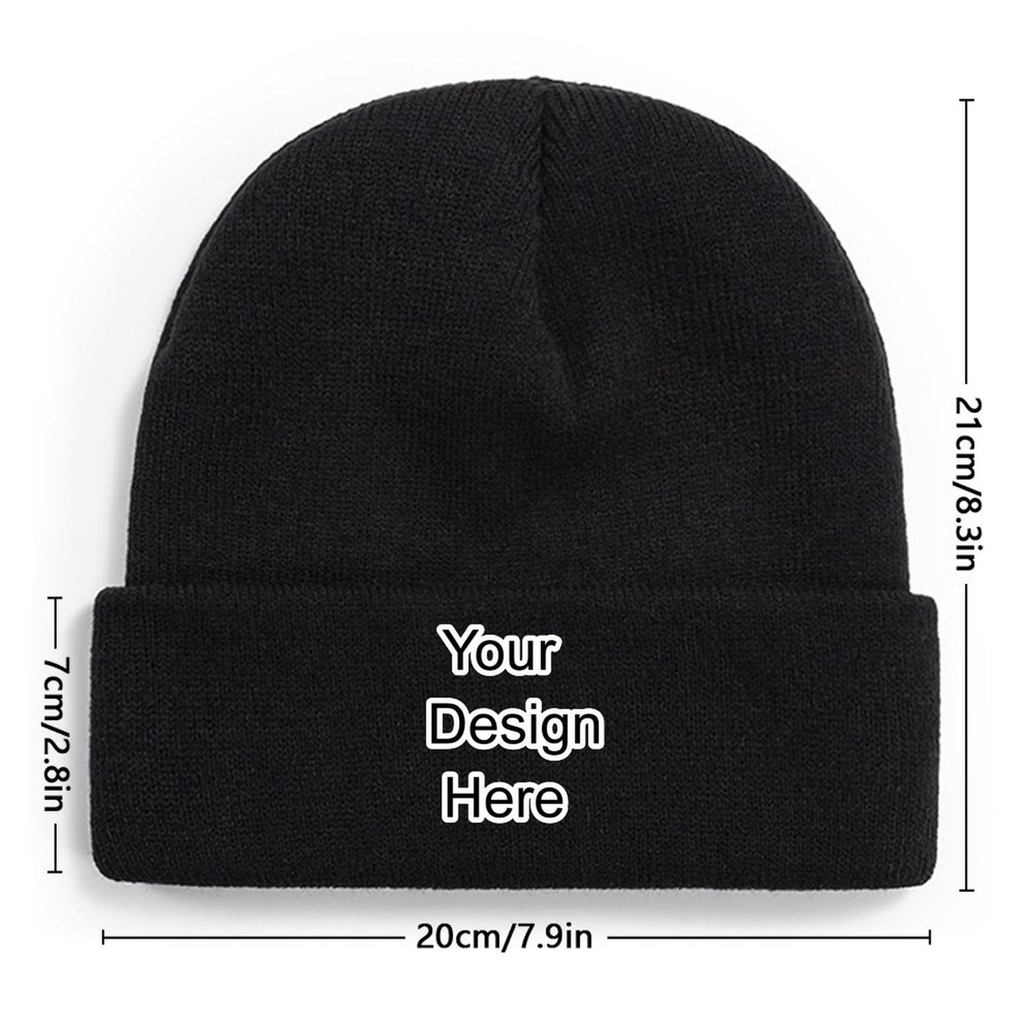 Custom black knit hat