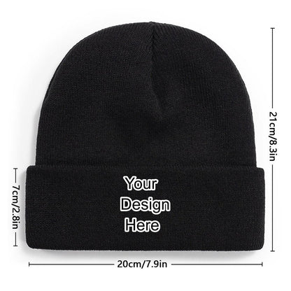 Custom black knit hat