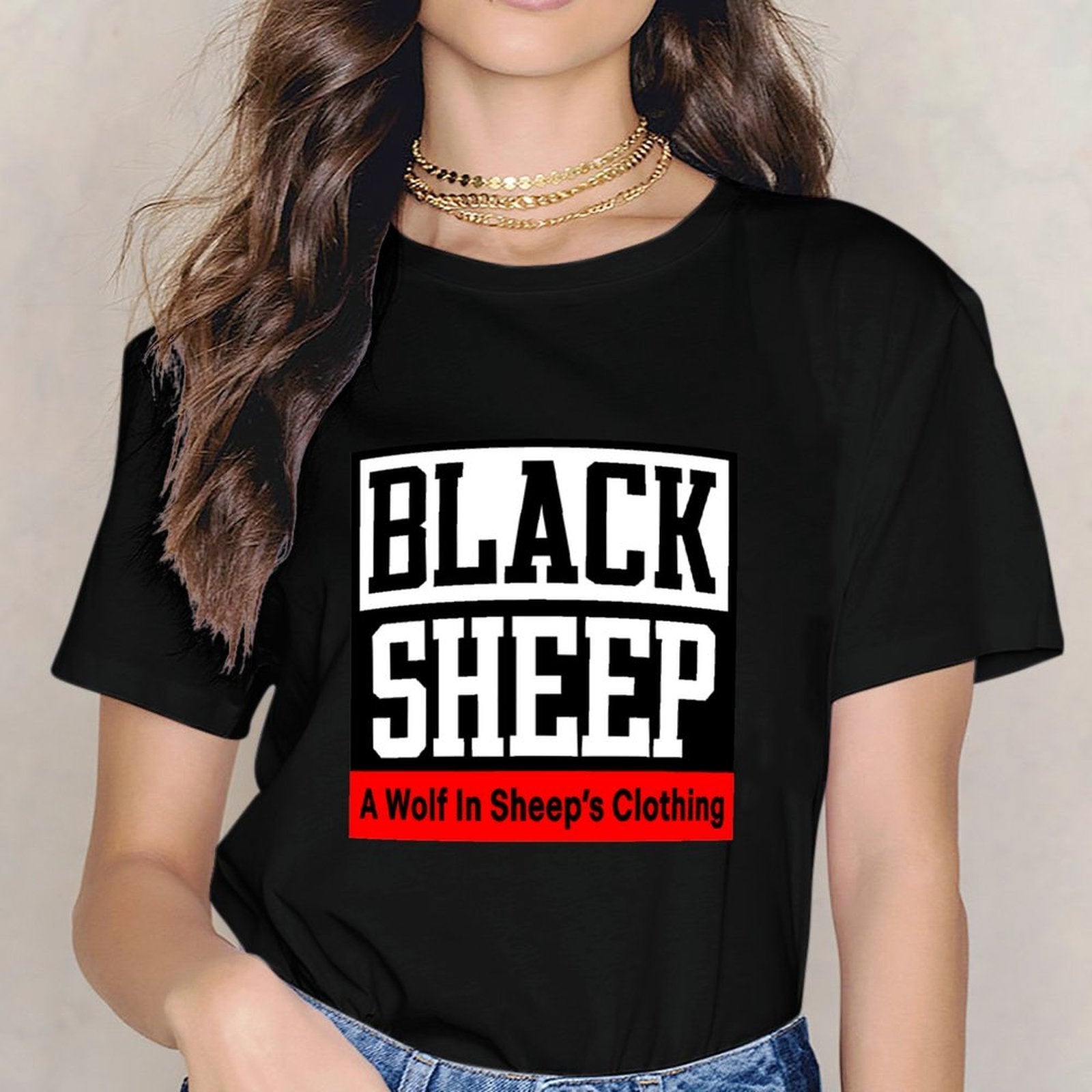 Inkmay Casual Cotton T-shirt Black Sheep Logo Bold Design Unisex T-shirtEssentialFit Street T-Shirt