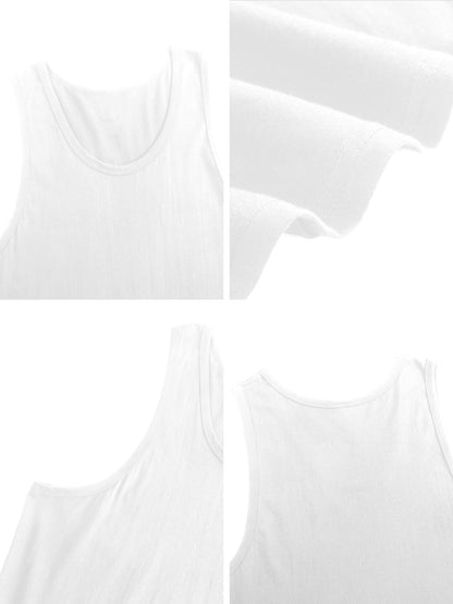 Custom-made white men's comfortable breathable sleeveless shirt