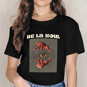 Inkmay Casual Cotton T-shirt Hands Surround Eye On Striped Background Unisex T-shirtLifestyleLine TrueStyle T-Shirt