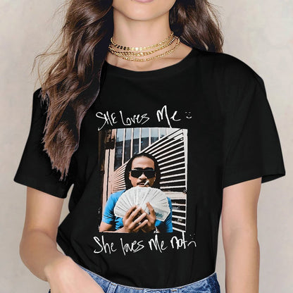 Inkmay Casual Cotton T-shirt Man Holding Money With Sunglasses On Unisex T-shirtModernFit Pocket Tee T-Shirt