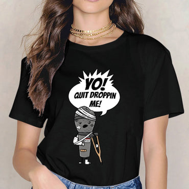 Inkmay Casual Cotton T-shirt Injured Microphone With Bandages And Unisex T-shirtSmoothWear Relaxed T-Shirt