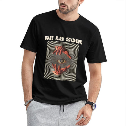 Inkmay Casual Cotton T-shirt Hands Surround Eye On Striped Background Unisex T-shirtLifestyleLine TrueStyle T-Shirt