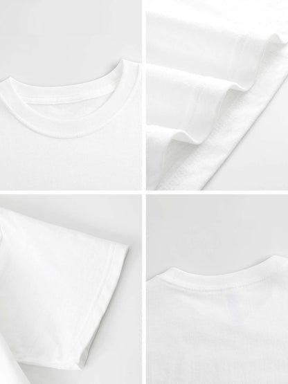 180g pure cotton short-sleeved shirt White