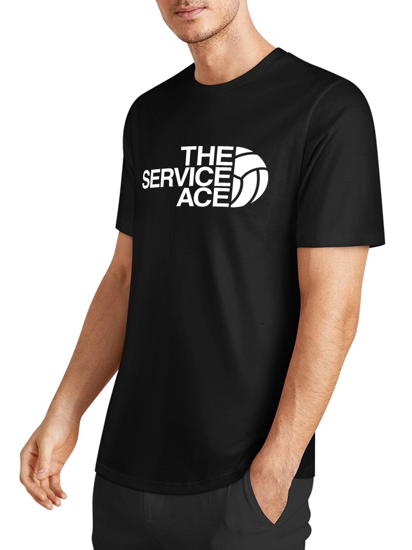 Inkmay Casual Cotton T-shirt The Service Ace Logo Design Artwork Unisex T-shirtSmooth EasyStyle T-Shirt