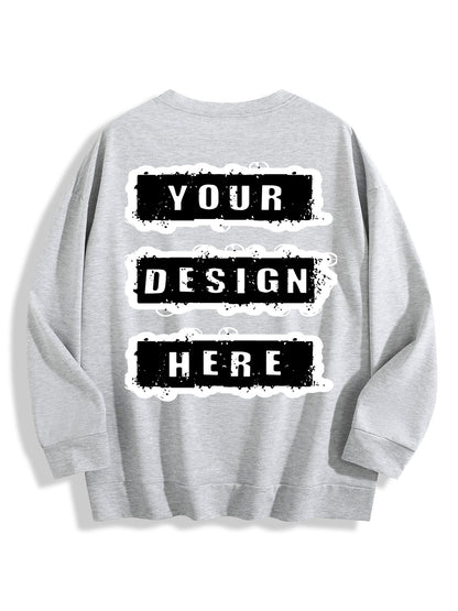 240g Crew Neck Sweatshirt - Light Gray-back