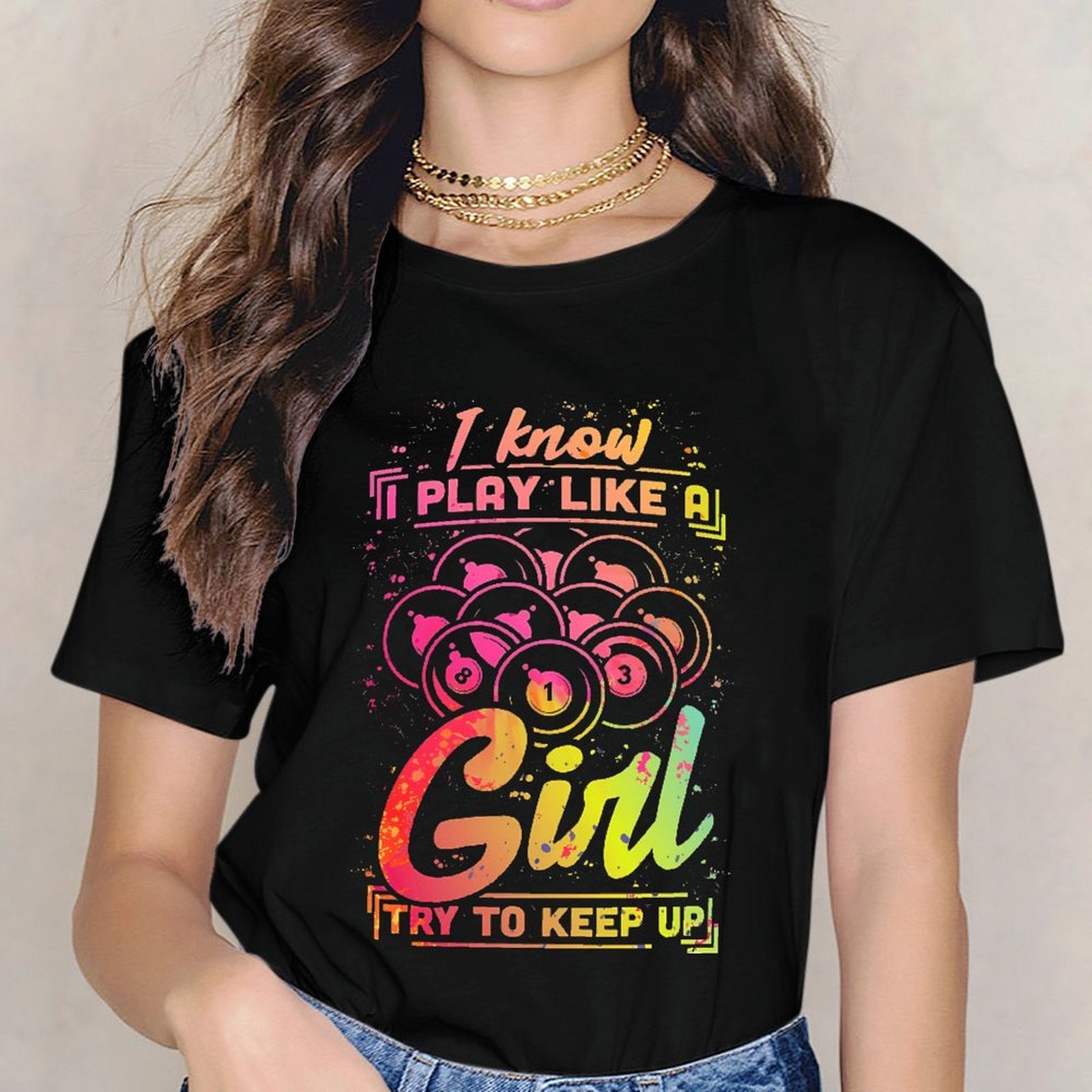 Inkmay Casual  Cotton T-shirt Colorful Abstract Art With Text Design Unisex T-shirtLong Lasting RegularFit T-Shirt